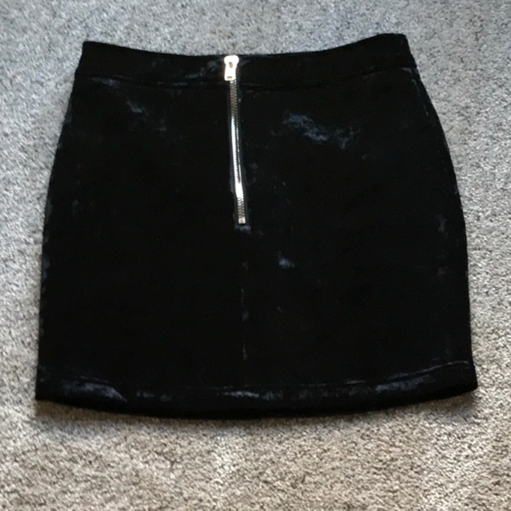 Black velvet skirt